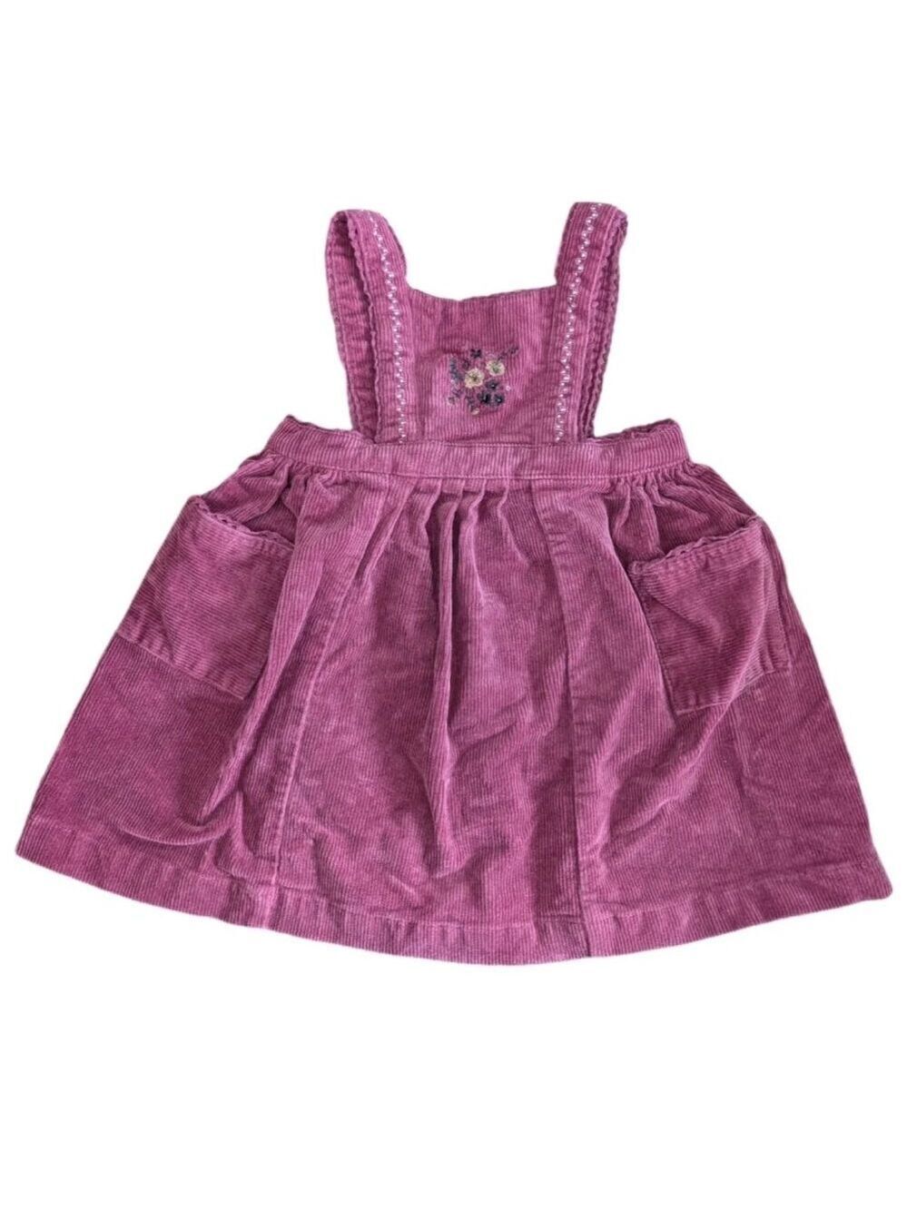 Jamie Kay Cord Pink Purple Floral Embroidered Baby Dress |‎ 1 Year